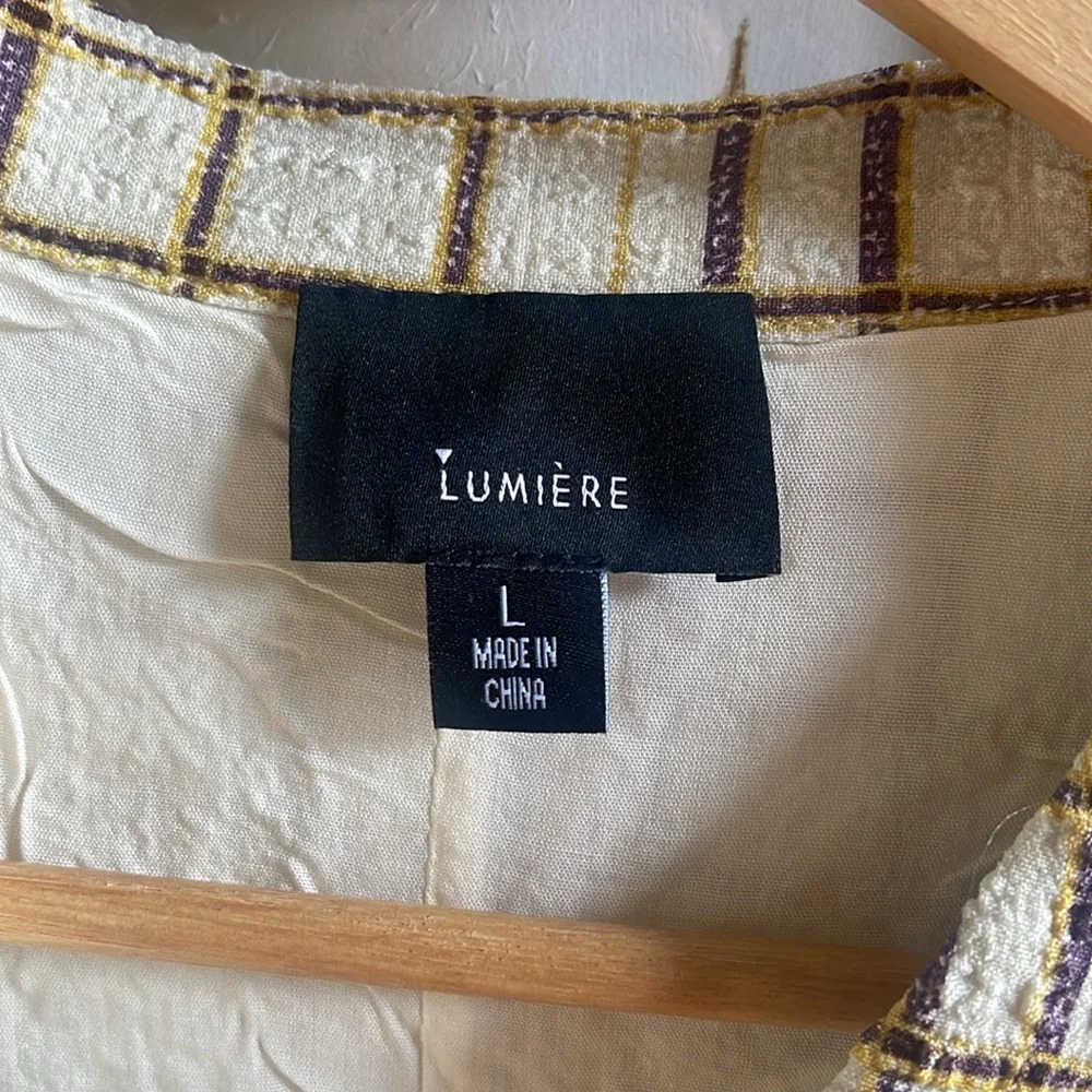 Lumière Plaid V-Neck Dress - Picture 3 of 11